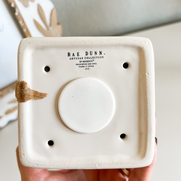 Rae Dunn | Baby Bird Ceramic Square Birdhouse Decor - Picture 4 of 4
